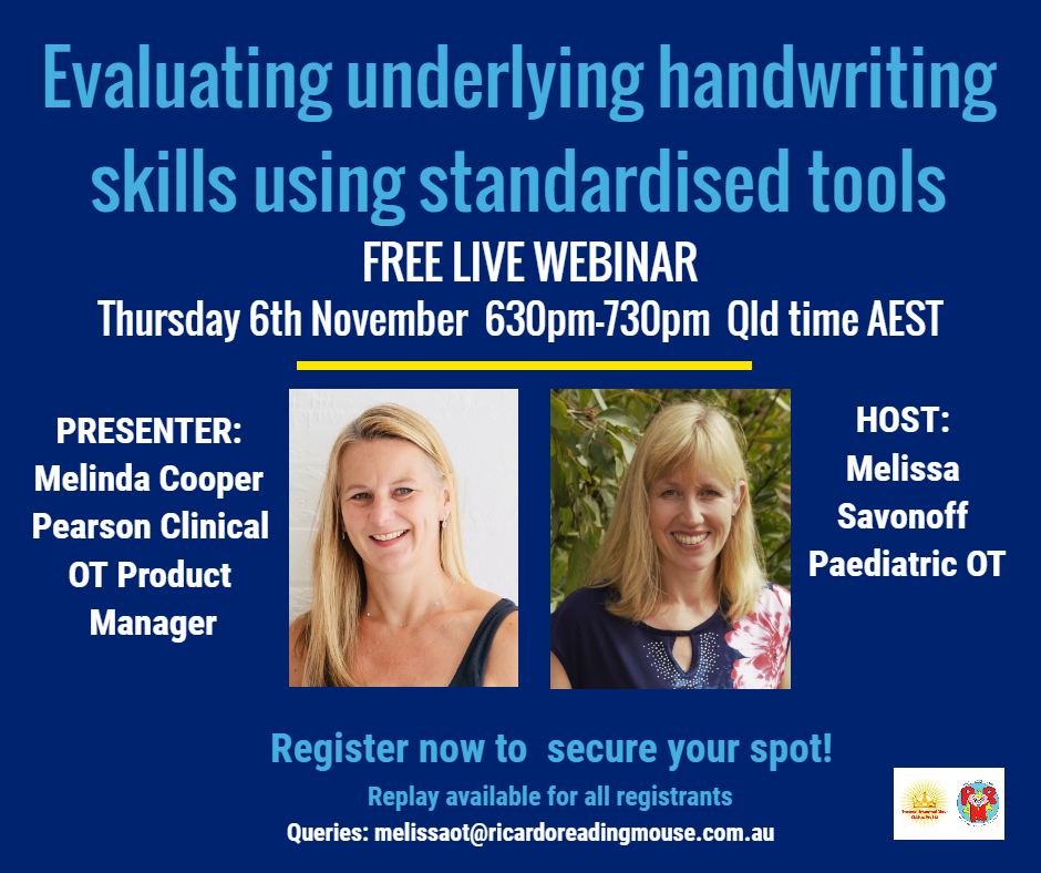 Evaluating underlying handwriting skills using standardised tools - Melinda Cooper Nov 2025